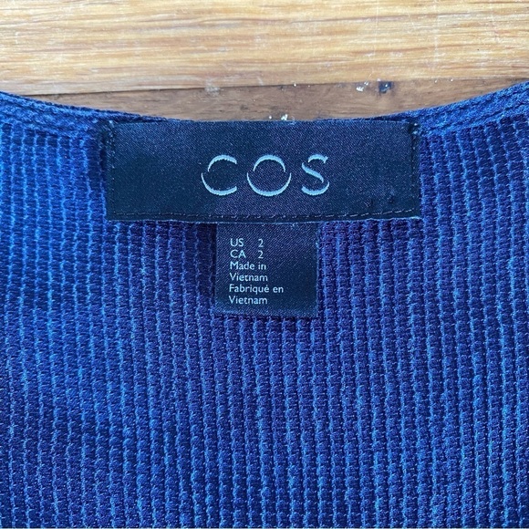 COS Women Blue Cupro Short Sleeves Mini Dress Size 2 - Picture 5 of 8